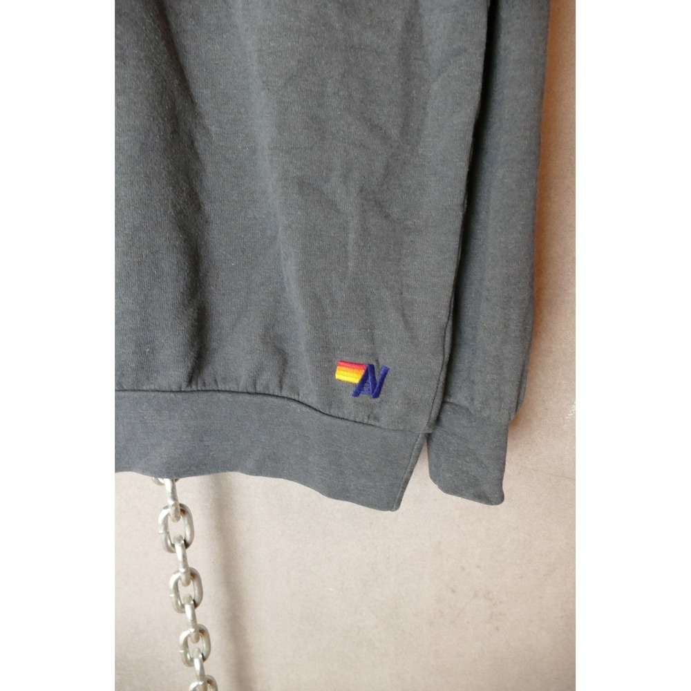 Aviator Nation Heart Patch Raglan Sweatshirt Charcoal Gray Mens Small USA - Picture 4 of 7